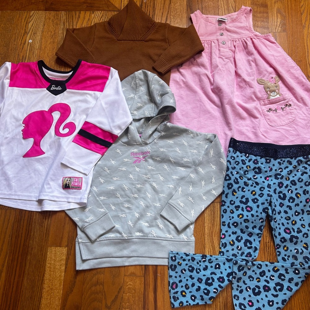 Kids Clothing Back To School Lot 5pc Size 5 Multicolor Barbie Reebok